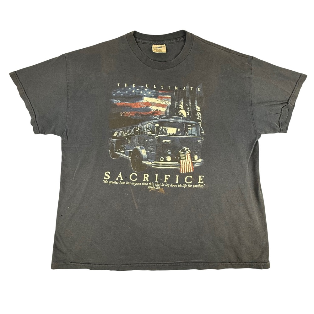 Vintage Tennessee River "The Ultimate Sacrifice" Firefighter Tee XL John 15:13